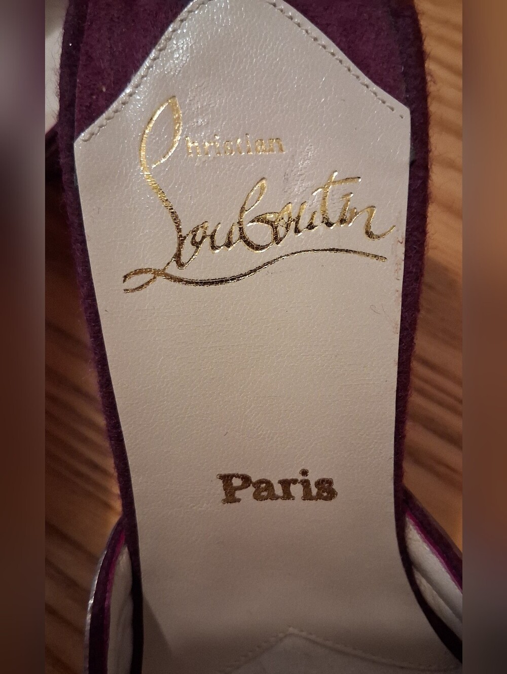 Vintage Y2K Christian Louboutin Purple Felt Mule Heel Shoe SZ 5US 35.5EU - Picture 8 of 11
